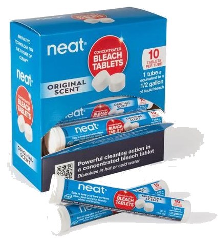 NEAT 10 count tubes in the 18-tube shelf display